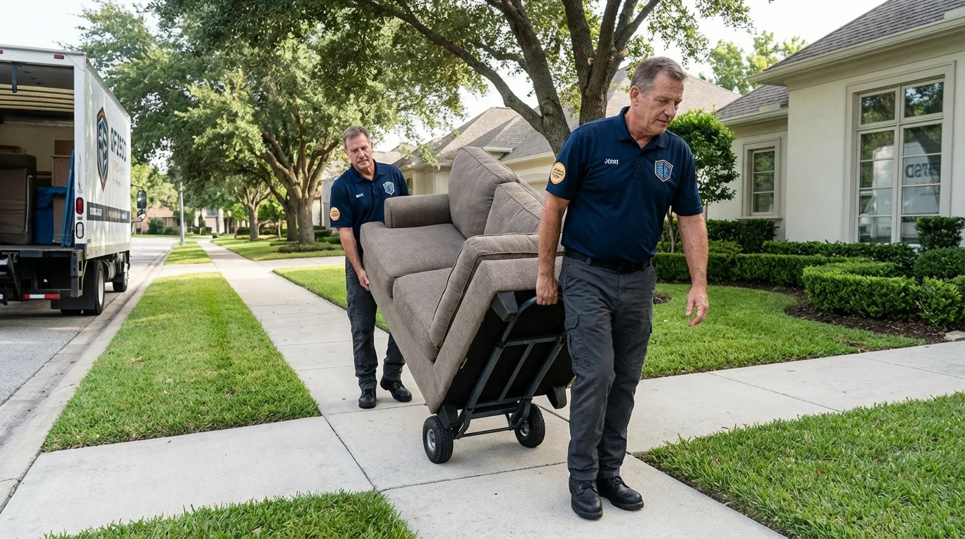 Local residential moving crew loading furniture in Warrensburg, NY